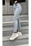 Light Blue Snow Wash Lycra Mom Jean Trousers 2024 - 2
