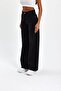 Black High Waist Zippered Wideleg Jean Trousers - 4