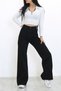 Women's Casual Non-Fading Black Super High Waist 90's Wide Leg Comfort Lycra Palazzo Jeans