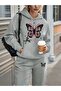 Be Yourself Butterfly Printed Unisex Women/Men Hooded Oversize Bottom/Upper Tracksuit Set