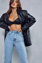 Women's Lagertha Blue Snow Wash High Waist Five Pocket Lycra Mom Jean Pants - 3