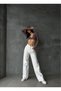 High Waist Wide Leg White Palazzo Pants Wide Leg Jeans(Full Fit) - 3