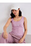 Purple Fitted Embroidered Tank - 5