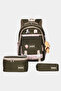 Set of 3 Children's Primary School Bag Backpack with Pen Holder and Lunch Bag