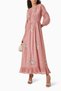 Floral Embroidery Cotton-Satin Long Dress |   Ideal Choice for Comfortable and Feminine Style - 2