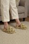 Women's Plaid Patterned Soft Furry House Slippers - 2