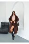 Shilsee Women's Brown Double-Collar Belted Apollet Pocketed Coat - 3