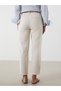 Beige Carrot Fit Women's Jean Pants with Belt - 8