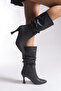 Marqilien Women's Bellows Short Boots 00128500 Black Skin - 2