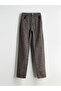 Brown straight fit leopard print women's jean pants - 5