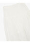 Cotton Relaxed Cut Midi Flared Skirt - 3
