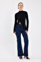 Black Gather Detailed Turtleneck Blouse 2458 - 3