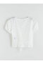 Vizyon New Season White V-Neck Brode Buz - 6