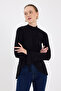 Black Gather Detailed Turtleneck Blouse 2458 - 6