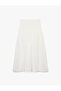 Cotton Relaxed Cut Midi Flared Skirt - 2