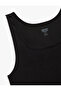 Crew Neck Sleeveless Slim Fit Ribbed Cotton Tank Top - 3