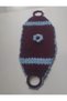 Burgundy Blue Hand Knitted Fiber - 3