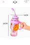 Infuencer's 1400 ml Colorful Handled Tritan Detox Flask Water Bottle with Straw, Sports Daily School Water Bottle - 4