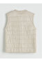 Beige Crew Neck Boys' Zippered Vest - 4