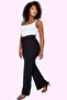 Women's Fashion High Waist Flare Pants Crepe Woven Plain Pattern Regular Boy Summer - 3
