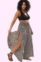 Women's Fashion Wide Leg Crinkle Woven Pants Floral Pattern High Waist Summer Beach Daily Use