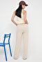 Taş Yumoş Wide Leg/Geniş Paça Bağlama Detaylı Esnek Örme Pantolon TWOAW26PL00025 - 4