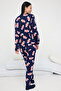 Teen Lacivert %100 Pamuklu Eğlenceli Şeker Baskılı Örme Pijama Takımı THMAW26PT00018 - 4