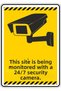 15X20Cm/Phosphor Composite/This Site Is Being Monitored by a 24/7 Security Camera/V2-2