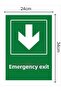 Emergency Exit Sign Board 24X34Cm Pvc - 2