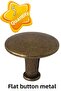 5Pcs Flat Button Antique Yellow Handle Furniture Drawer Cabinet Door Handle Metal Handle Accessories with Screw