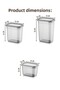 Set of 15 Peggy Rectangular Storage Containers with White Screen Printing Label 5x(1500-1150-800 Ml) Anthracite - 8