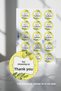 120 Pieces Yellow Lemon Round Adhesive Product Packaging Thank You Label, Sticker