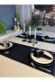 Royal Silvery Black Linen Textured Runner 1 Piece (Napkin Not Included) - 4