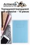 Yellow Transparent Frosted Book Cover - 10 Pieces, 1 Pack, Velcro and Adjustable Self-adhesive - 6