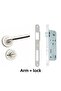 Sofuoğlu Şebboy Badge Nickel Satin (BATHROOM-WC) Door Handle & (BATHROOM-WC) Door Lock 1 Set