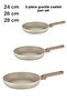 Signature Karizma 3-Piece Pan Set Crushed Pan Set Silicone Handle 24/26/28cm Mink - 4