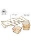Pristine 3-Piece Glass Bowl with Metal Stand 9.9x9.9x5cm 280ml/31.8x11.6x5.3cm - 6