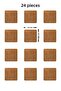 لوح مطحون (24 قطعة) 3 مم مربع MDF خام (10 × 10 سم)