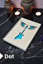 Guitar Wing Themed Wooden Cover Notebook - Dotted Notebook - Agenda - School Notebook (A5 - 120 Pages)