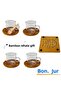 10 Piece Bamboo Coffee Cup Set/With 4 Cups/Borosilicate Coffee Set/Wooden Spoon and Trivet Gift - 3