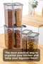Set of 6 Food Storage Containers with Labels - Legume Storage Box with Leak-Proof Lids - 6 X 1580 ml - 4