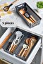 Anthracite Set of 5 Modular Cutlery and Ladle Drawer Organizer Kitchen Organizer