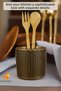 Countertop Spoon Holder Modern Countertop Spoon Holder Decorative Vertical Spoon Holder Antique Gold Color Model 1 - 4