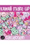 Kawaii Make-Up Themed 2 Sheets A4 101 Pieces Sticker Set