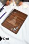 Izmir Wooden Cover Notebook - Dotted Notebook - 60 Sheets (120 Pages) - A5 15X21 cm