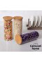 6-Piece 1400 ml Glass Spice Bowl with Bamboo Lid, Dragee and Food Container - 4