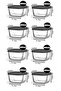 Feyzade Cube Storage Container Set 8 Pcs Gray Lid 405Cc (Cub-235)