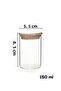 3179 Glass 12-Piece Vacuum-Sealed Borosilicate Spice Jar Set with Bamboo Lids, Storage Container with Labels 150 ml - 6