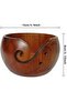 Wooden Spinning Bowl with Hole - Spinning Holder Knitting Bowls Wool Holder for Handmade Knitting Accessories - 2