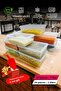 2 Lt and 1 Lt Transparent Plastic Storage Container - 20 Pieces with Lock and Lid - 2